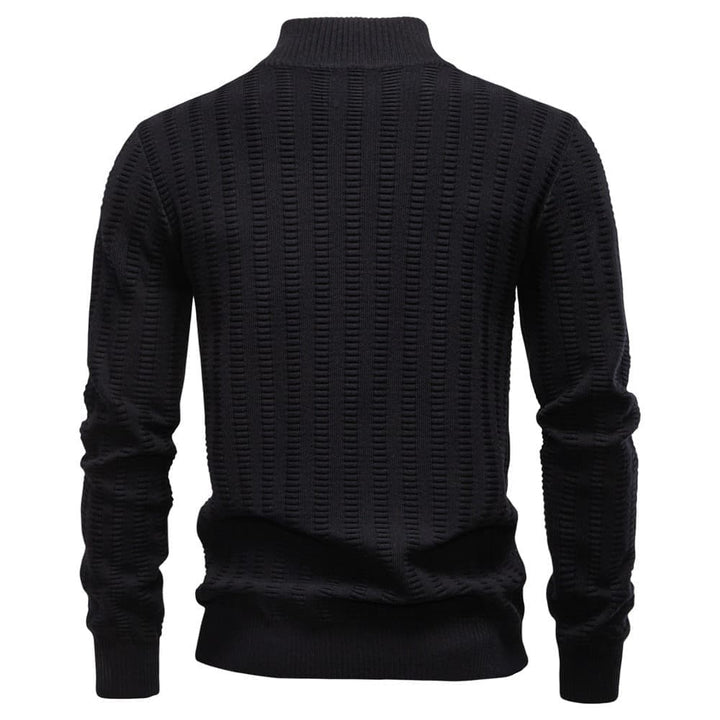 Men's Textured Half-Zip Knit Pullover Sweater