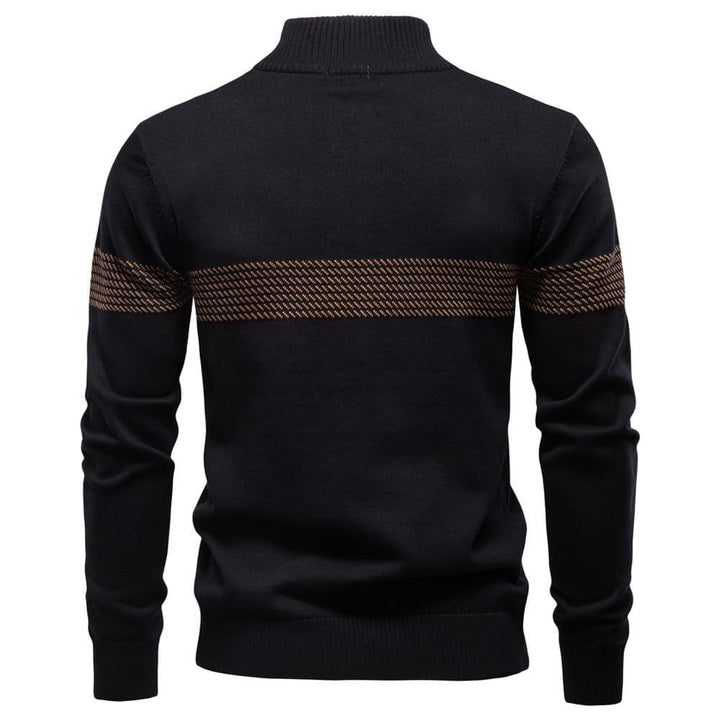 Men's Striped Half-Zip Knit Sweater