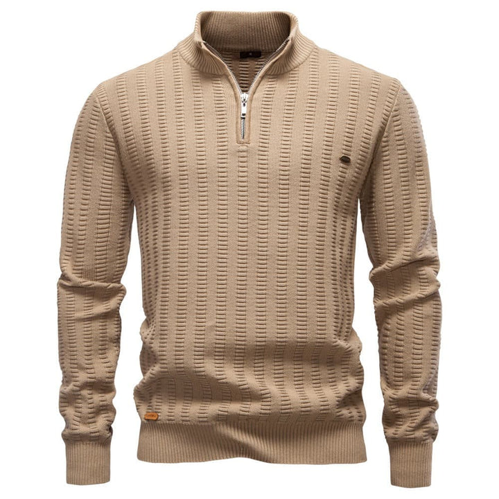 Men's Textured Half-Zip Knit Pullover Sweater
