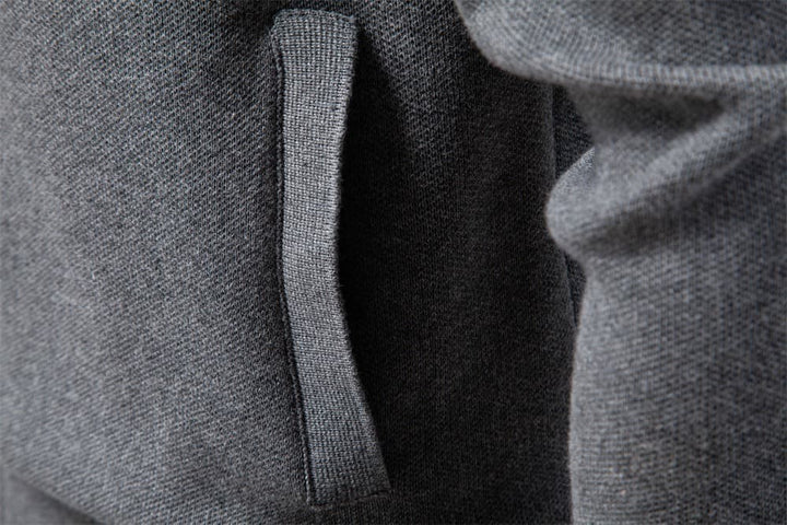 Men's Full-Zip Collared Knit Sweater