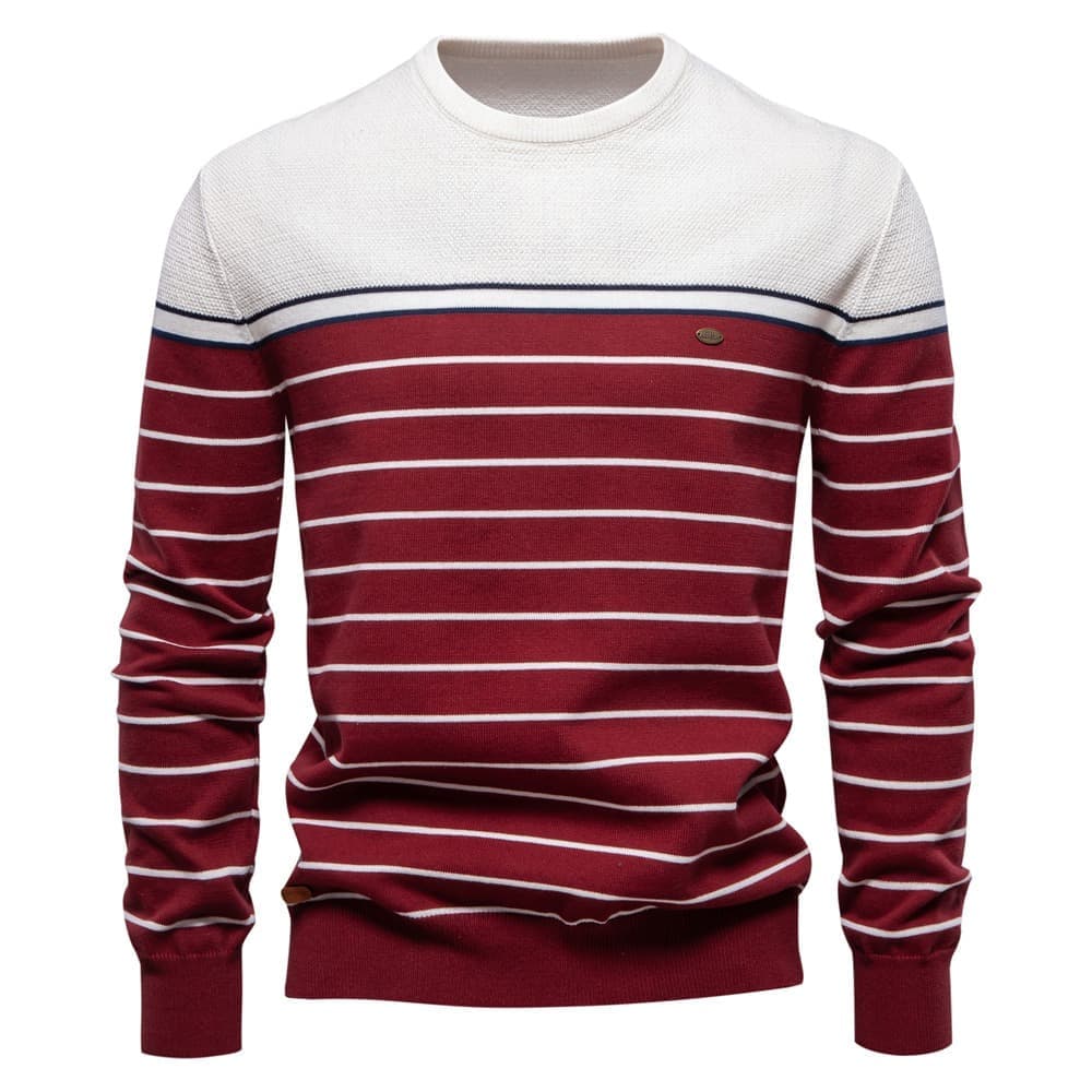 Men's Classic Striped Crew Neck Sweater