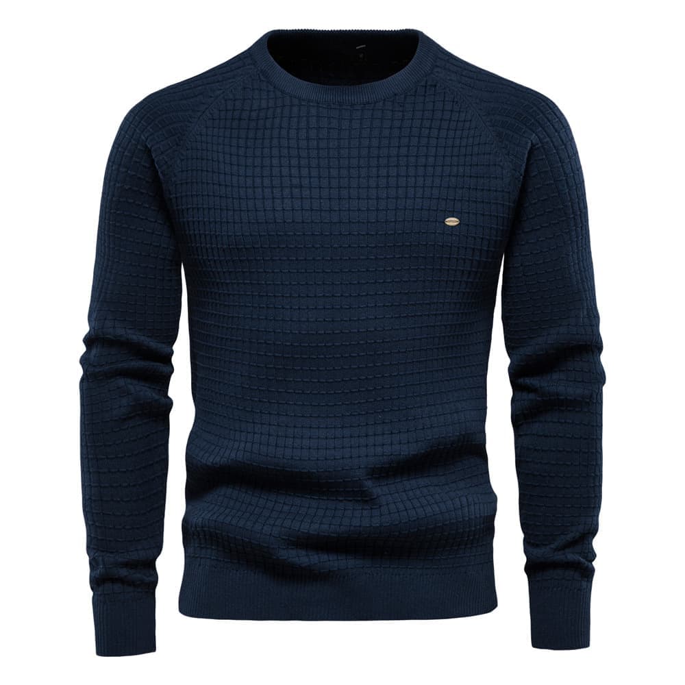 Men's Classic Grid Crew Neck Sweater