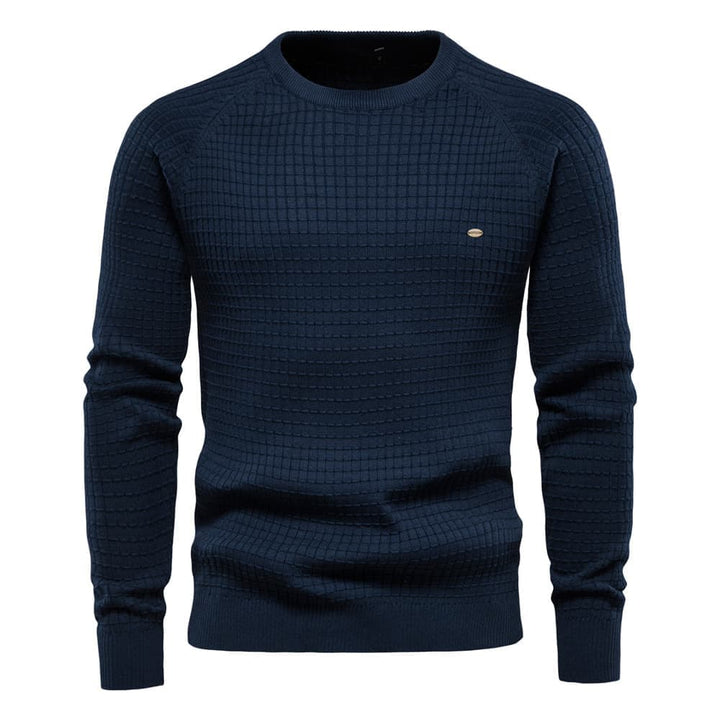 Men's Classic Grid Crew Neck Sweater