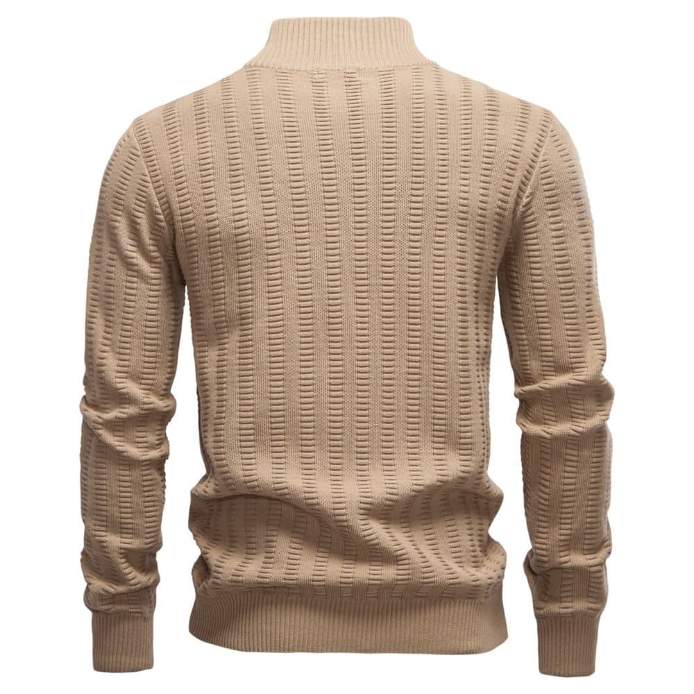 Men's Textured Half-Zip Knit Pullover Sweater