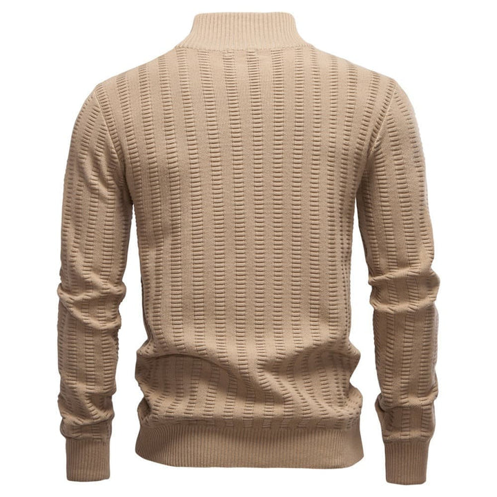 Men's Textured Half-Zip Knit Pullover Sweater