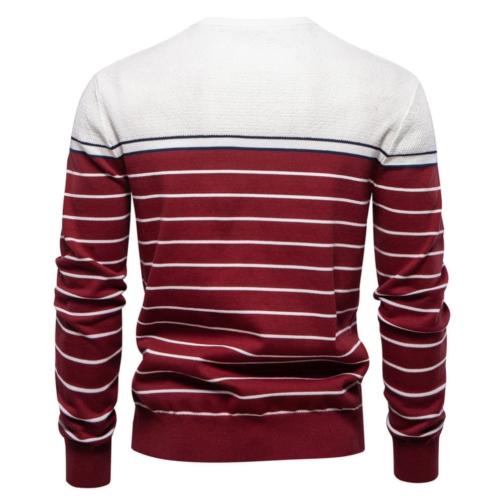 Men's Classic Striped Crew Neck Sweater