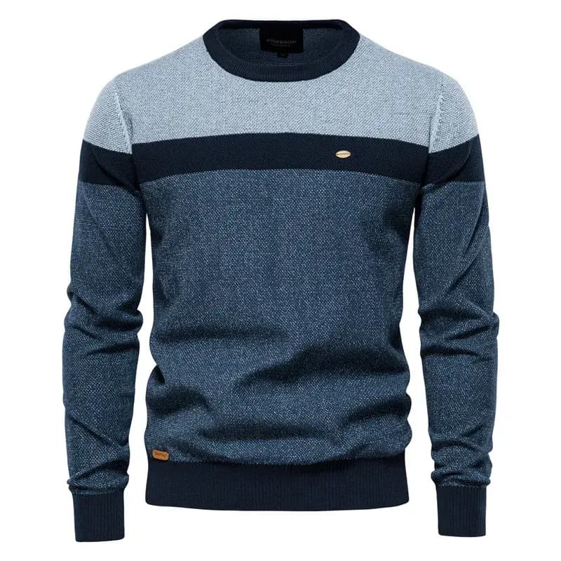 Men's Colorblock Long Sleeve Pullover Sweater