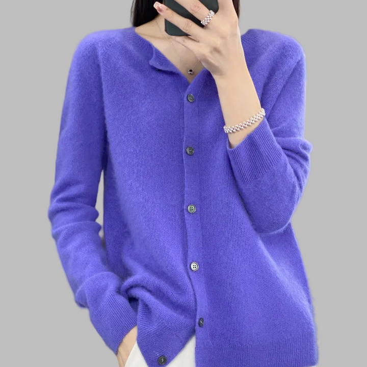 Women's O-Neck Knit Cardigan