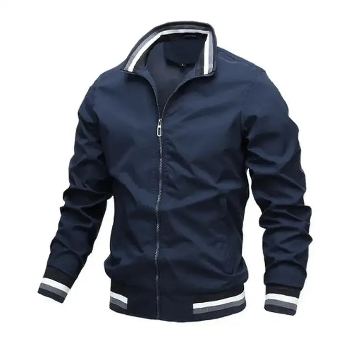 Men's Lightweight Waterproof White Bomber Windbreaker Jacket
