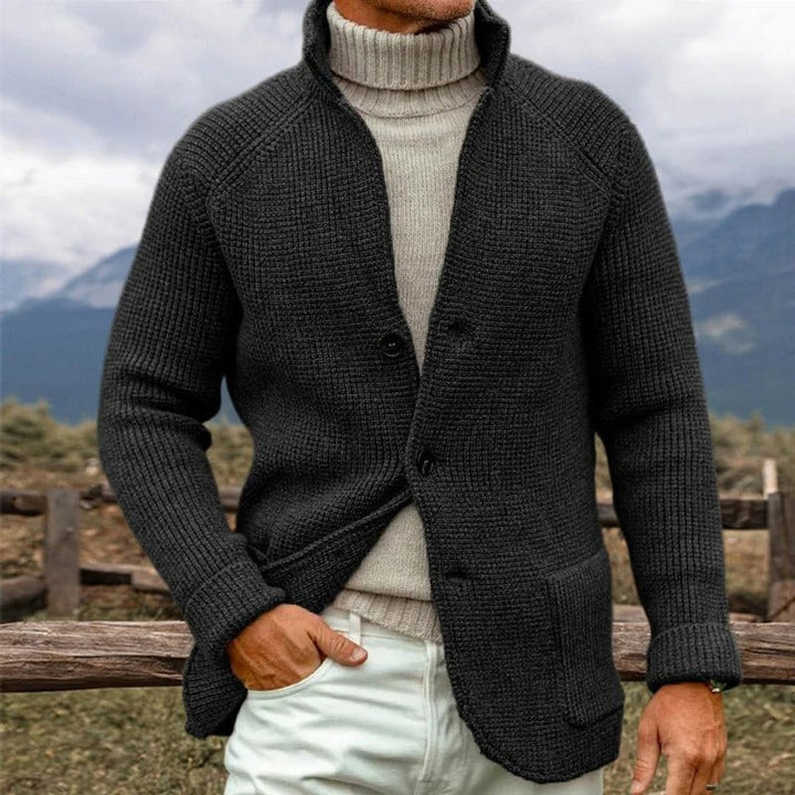 Men's Warm Raglan Sleeve Cardigan for Comfort and Style