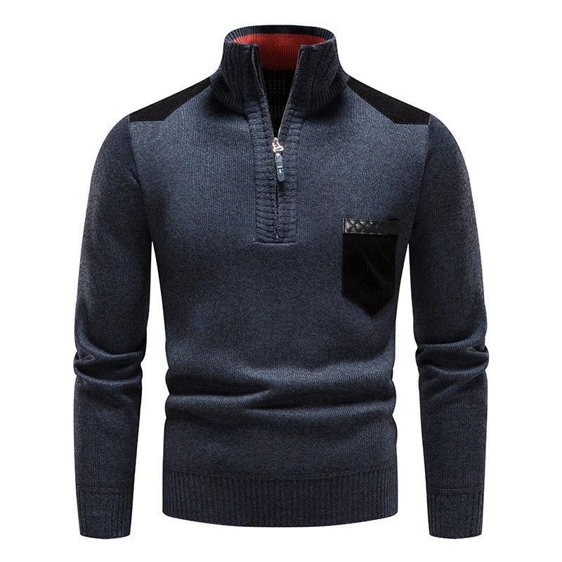 Men's Classic Knitting Sweater with Zipper for Stylish Comfort