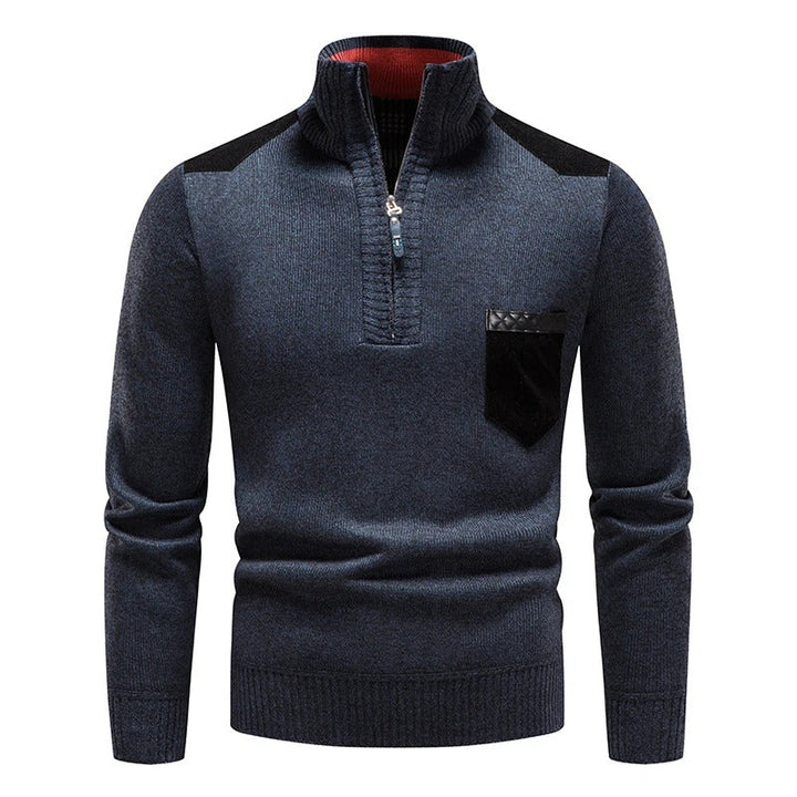 Men's Classic Knitting Sweater with Zipper for Stylish Comfort
