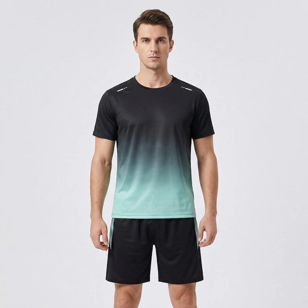 Archie | Men's 2-Piece Gradient Short-Sleeve Sports Set