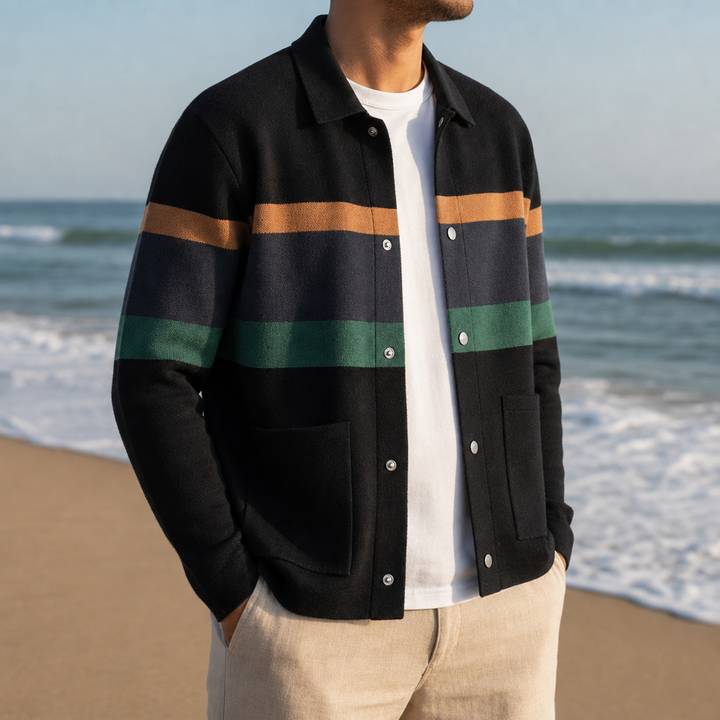 Men's Striped Knit Jacket