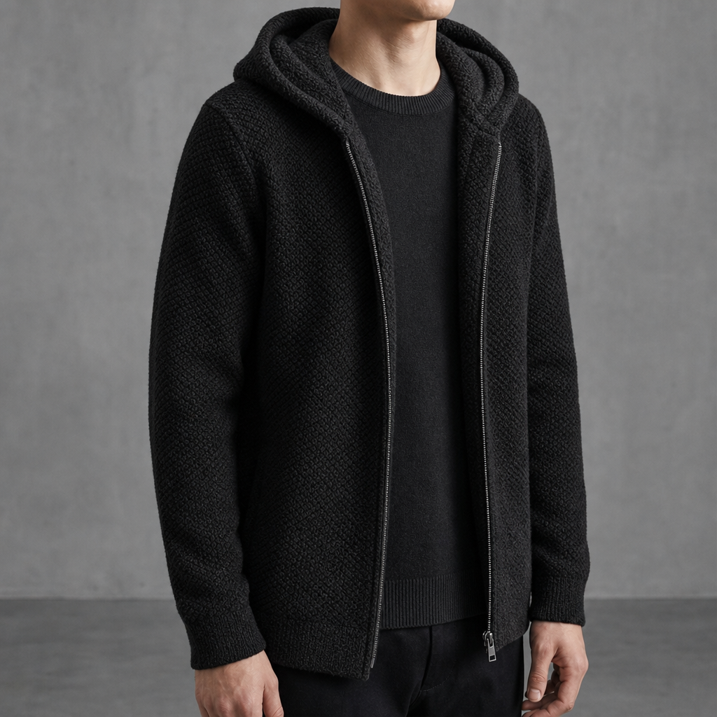Men's Fleece-Lined Hooded Cardigan