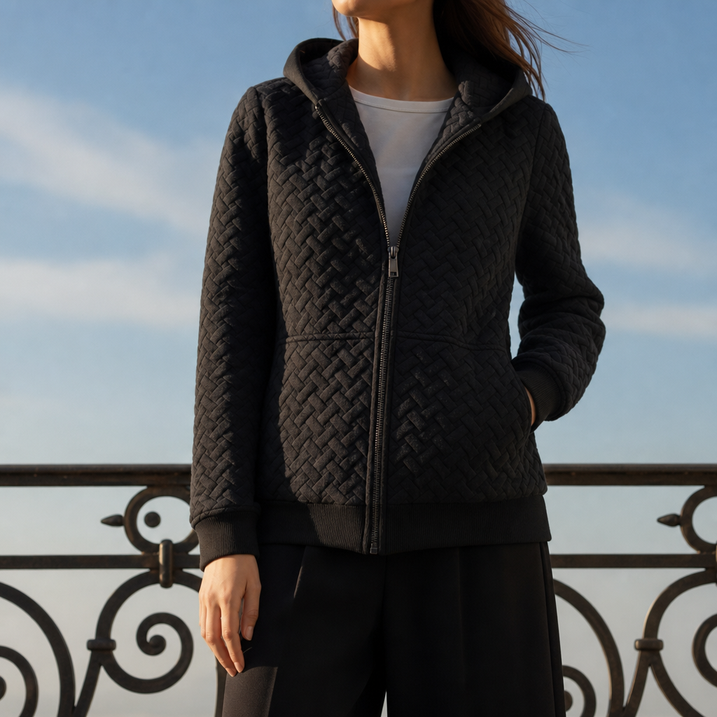 Women's Quilted Basketweave Hoodie