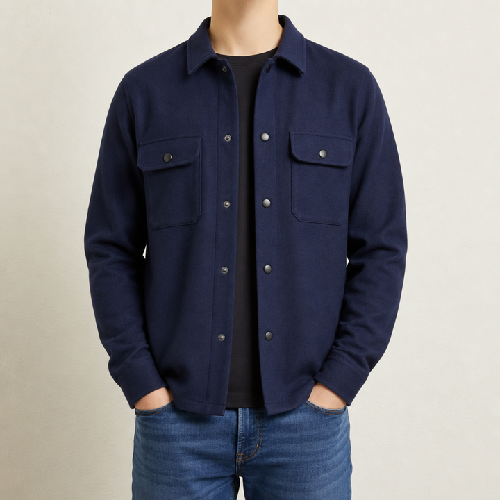 Men's Button-Up Jacket with Angel Design