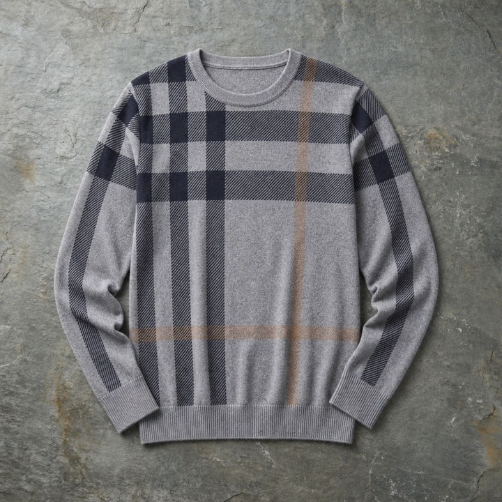 Men's Plaid Knit Sweater