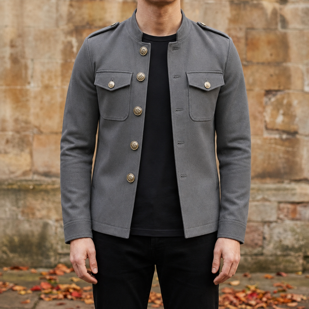 Men's Military Button Jacket