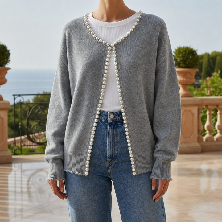 Women's Pearl Trim Cardigan