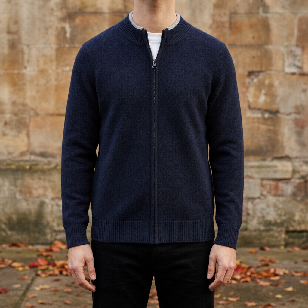 Men's Cashmere Zip Jacket