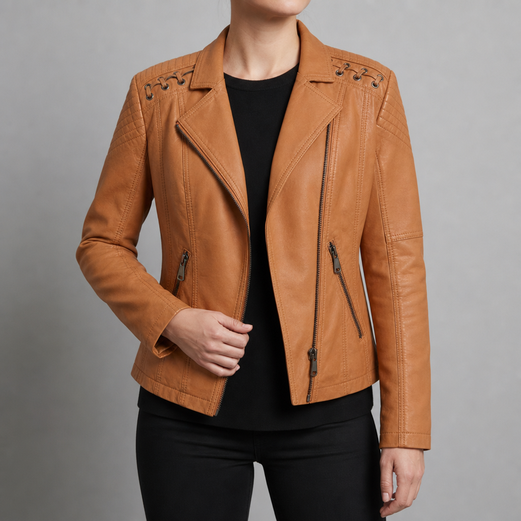 Women's Lace-Up Moto Jacket
