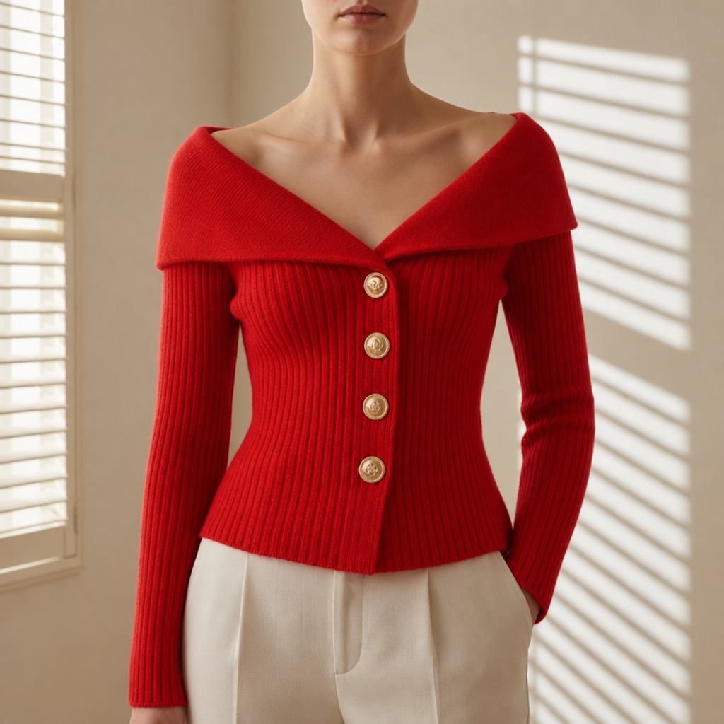 Women's Off-Shoulder Knit Cardigan