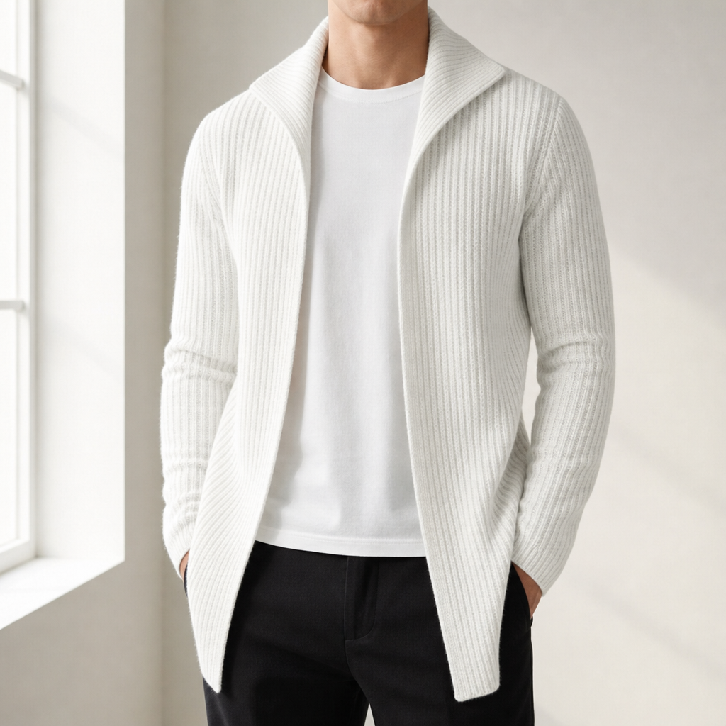 Men's Ribbed Knit Cardigan