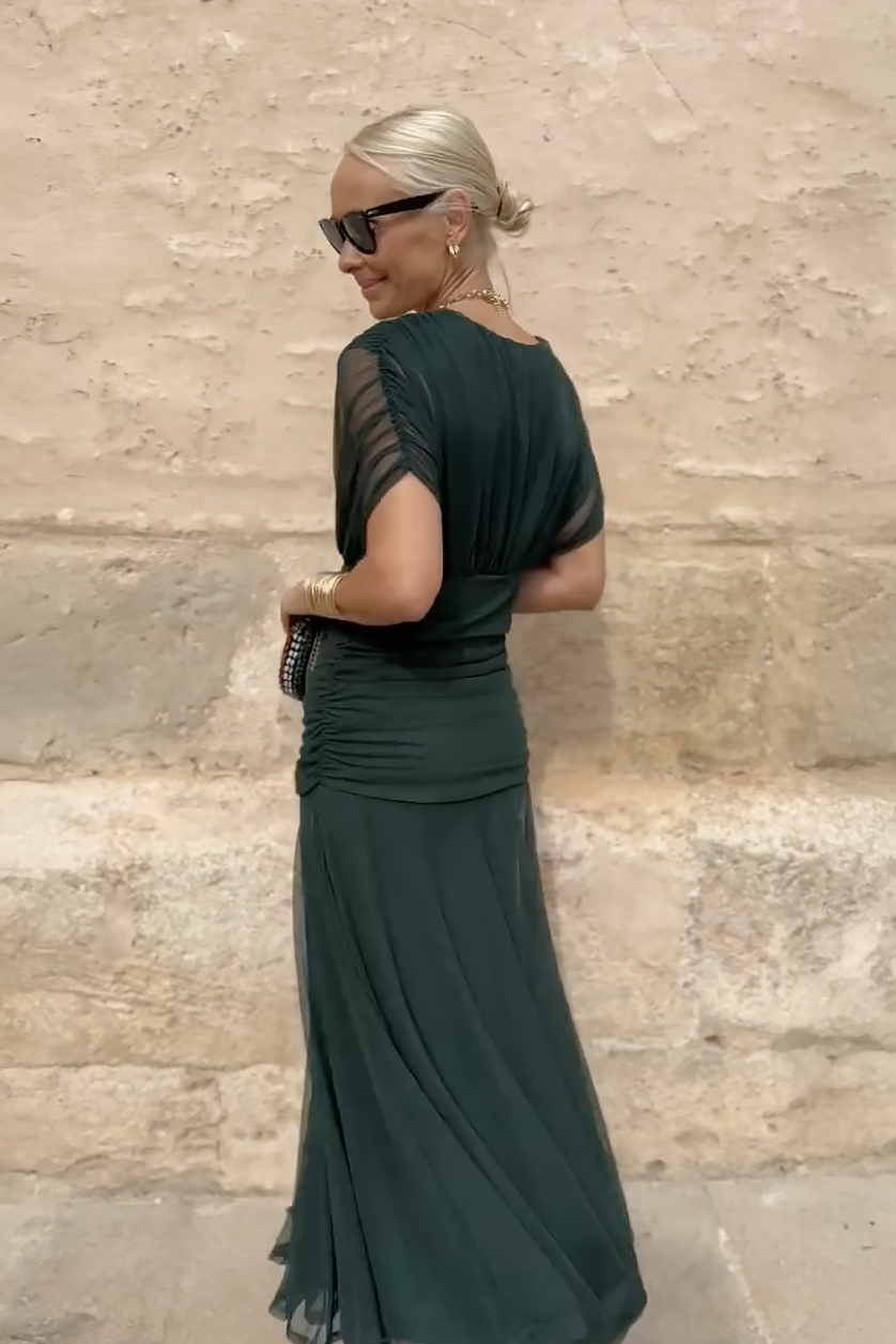 Sophia | Women's Elegant V-neck Fantasy Maxi Dress-Trendy 4 Fit