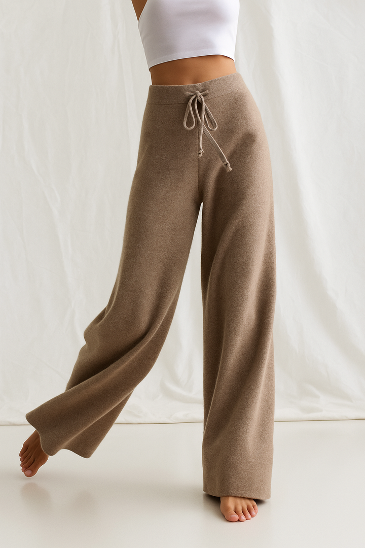 Women's Refined Knit Wide Leg Drawstring Lounge Pants