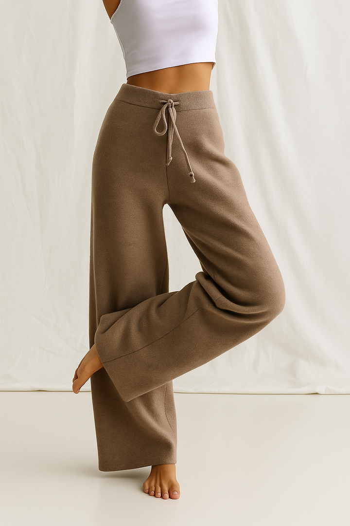 Women's Refined Knit Wide Leg Drawstring Lounge Pants
