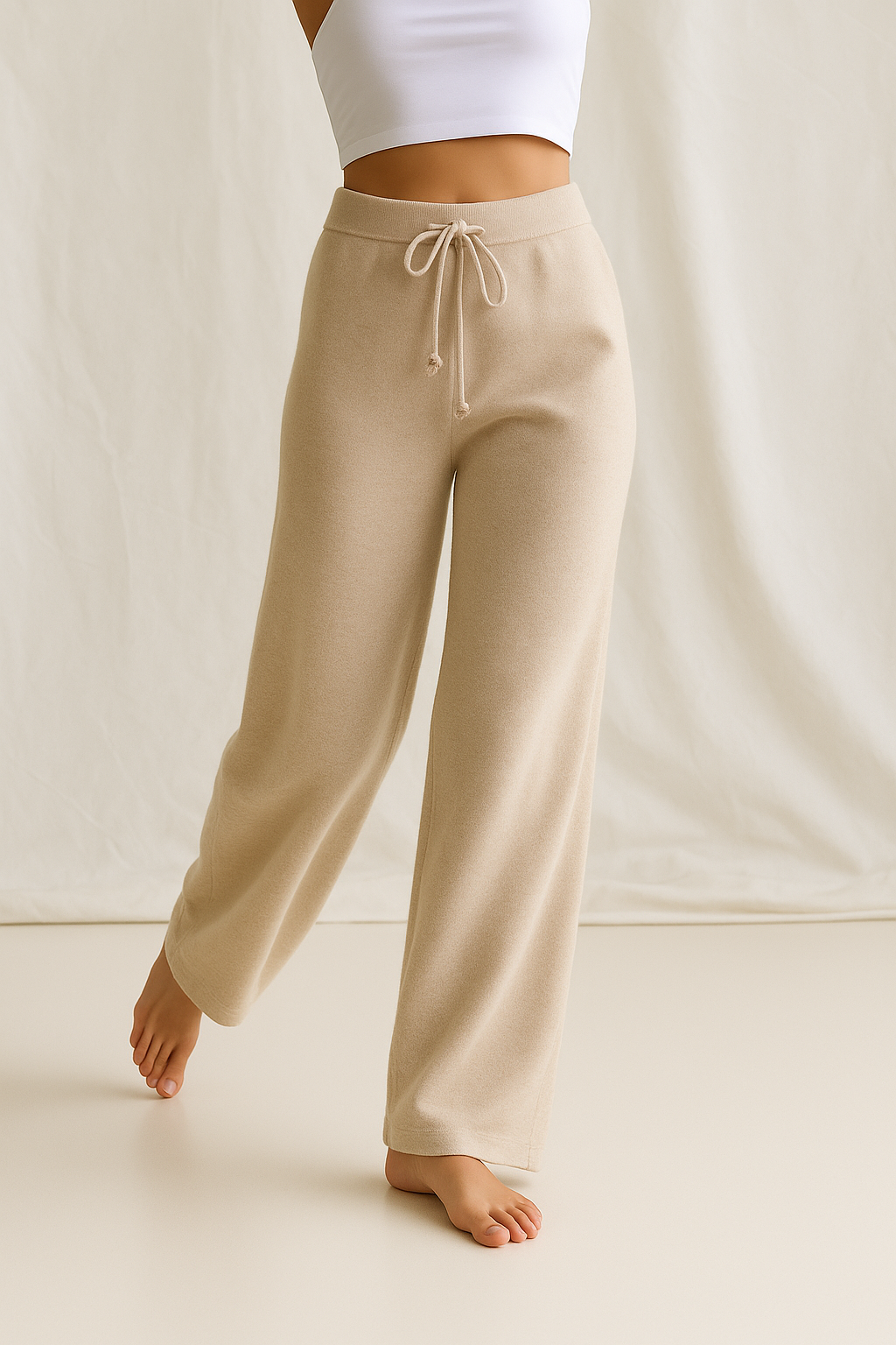 Women's Refined Knit Wide Leg Drawstring Lounge Pants