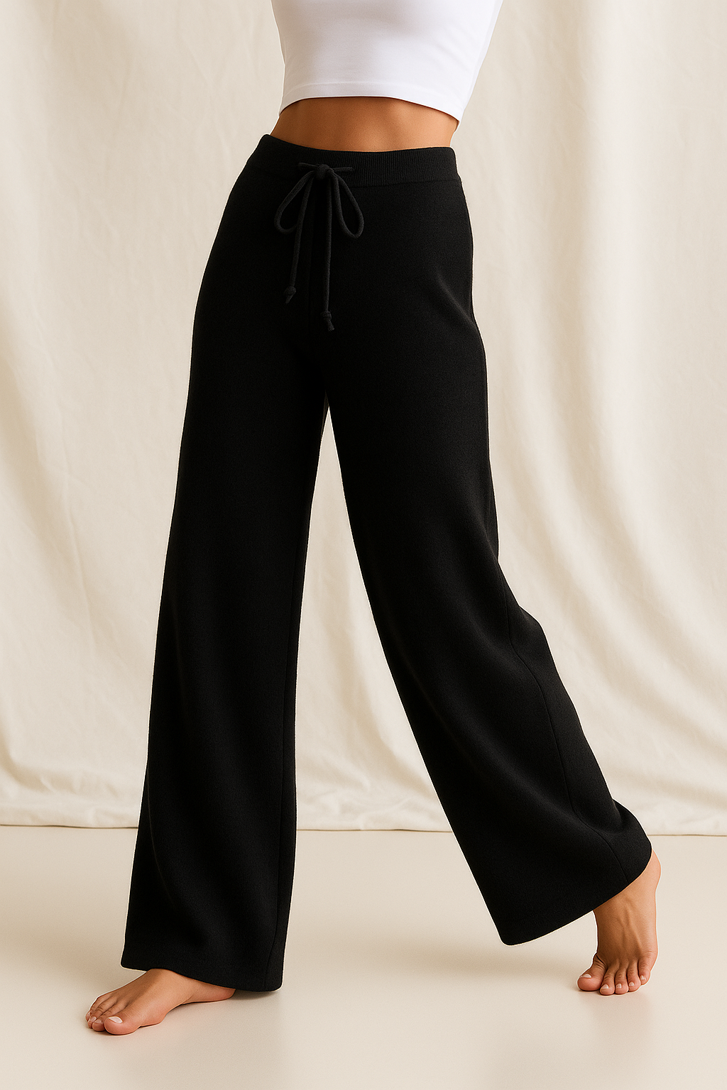 Women's Refined Knit Wide Leg Drawstring Lounge Pants