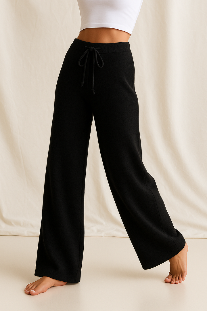 Women's Refined Knit Wide Leg Drawstring Lounge Pants