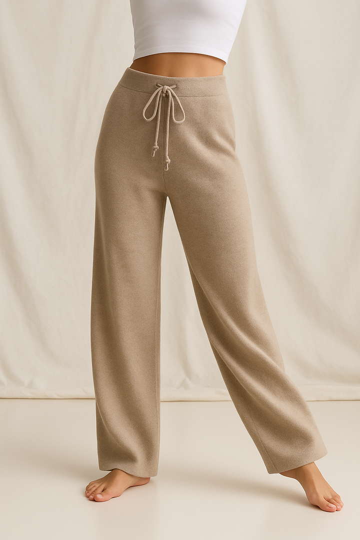 Women's Refined Knit Wide Leg Drawstring Lounge Pants