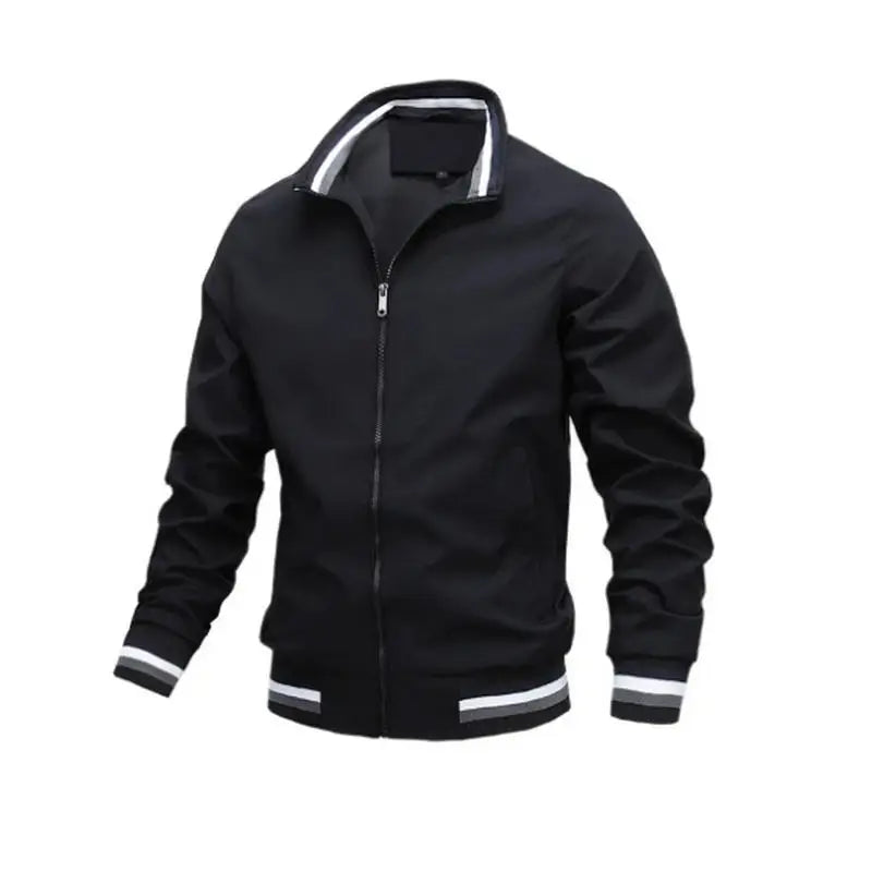 Men's Lightweight Waterproof White Bomber Windbreaker Jacket