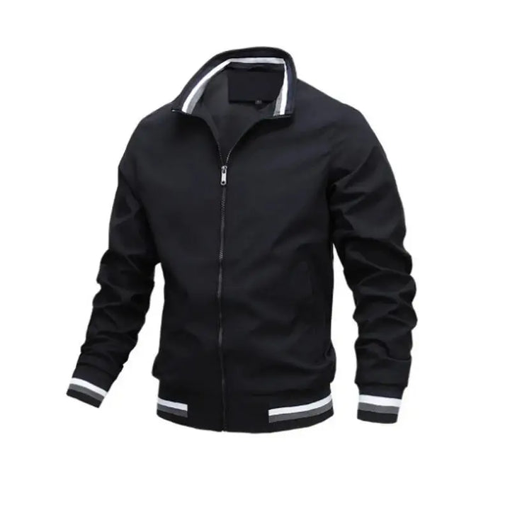 Men's Lightweight Waterproof White Bomber Windbreaker Jacket