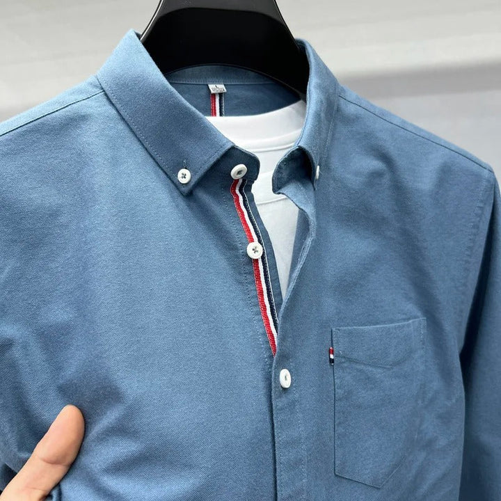 Men's Classic Oxford Shirt with Accent Stripes