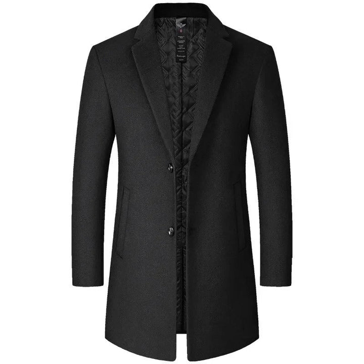 Men's Classic Wool Coat with Stylish Stripper Design