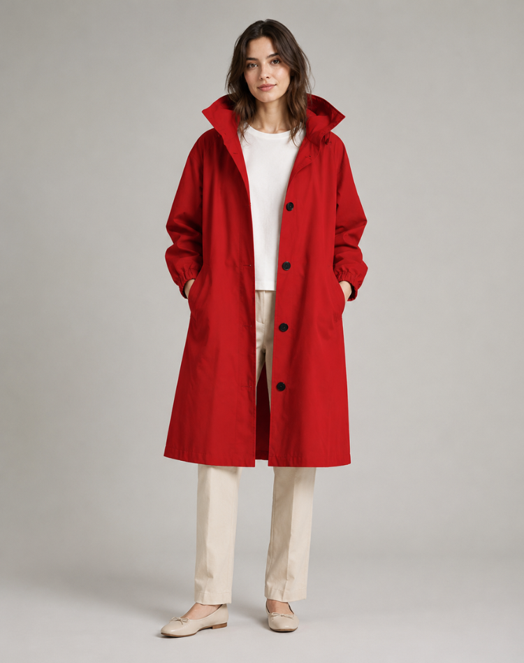 Women's Lightweight Hooded Trench Coat for Everyday Wear