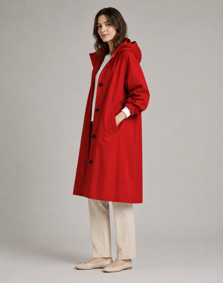 Women's Lightweight Hooded Trench Coat for Everyday Wear