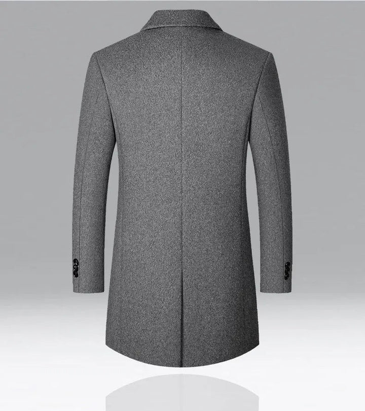 Men's Classic Wool Coat with Stylish Stripper Design