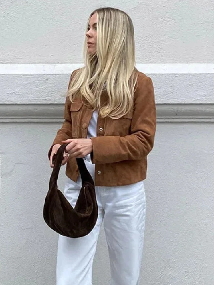 Women's Stylish Suede Jacket for Trendy Fashion Looks