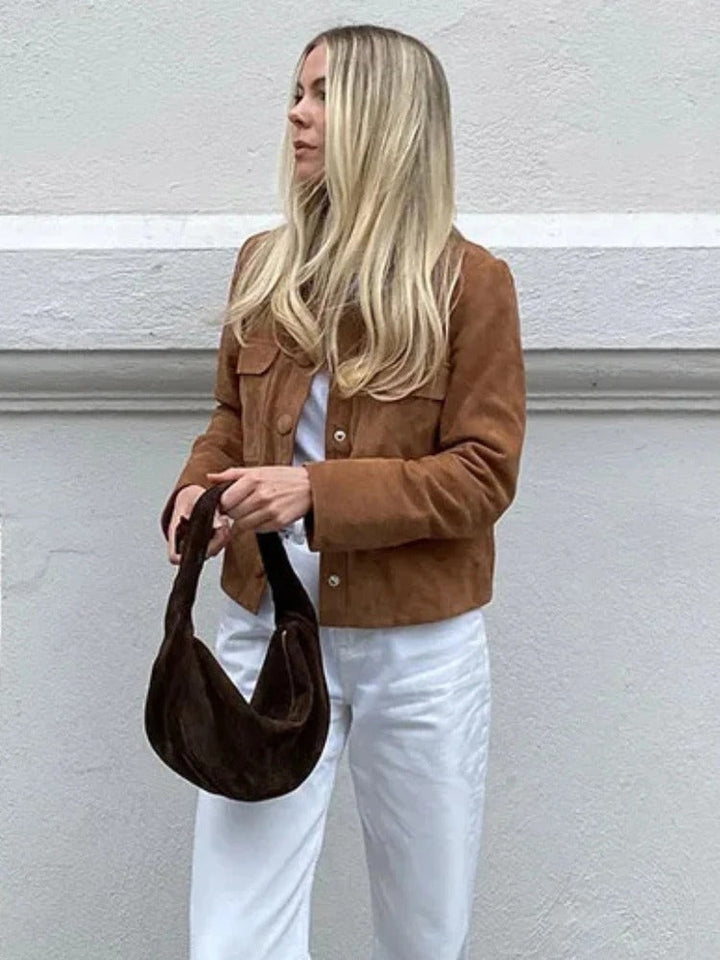 Women's Stylish Suede Jacket for Trendy Fashion Looks
