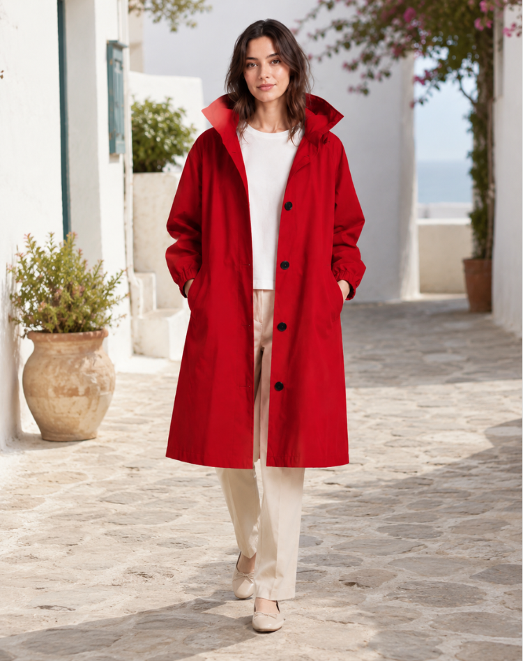 Women's Lightweight Hooded Trench Coat for Everyday Wear