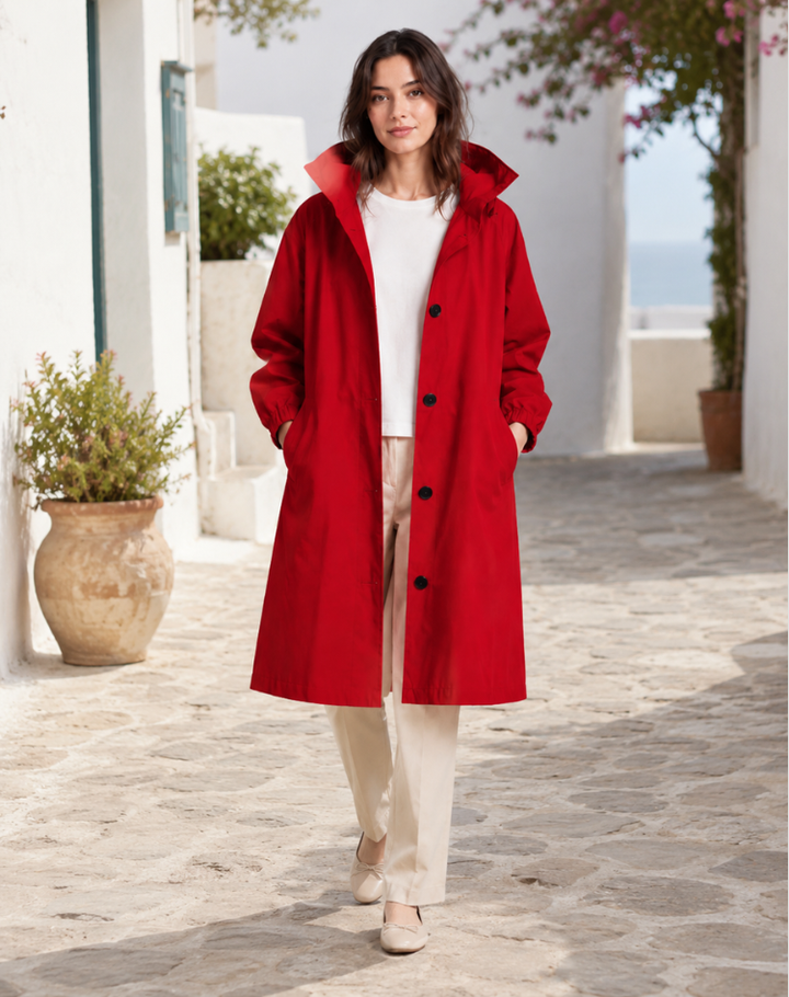 Women's Lightweight Hooded Trench Coat for Everyday Wear