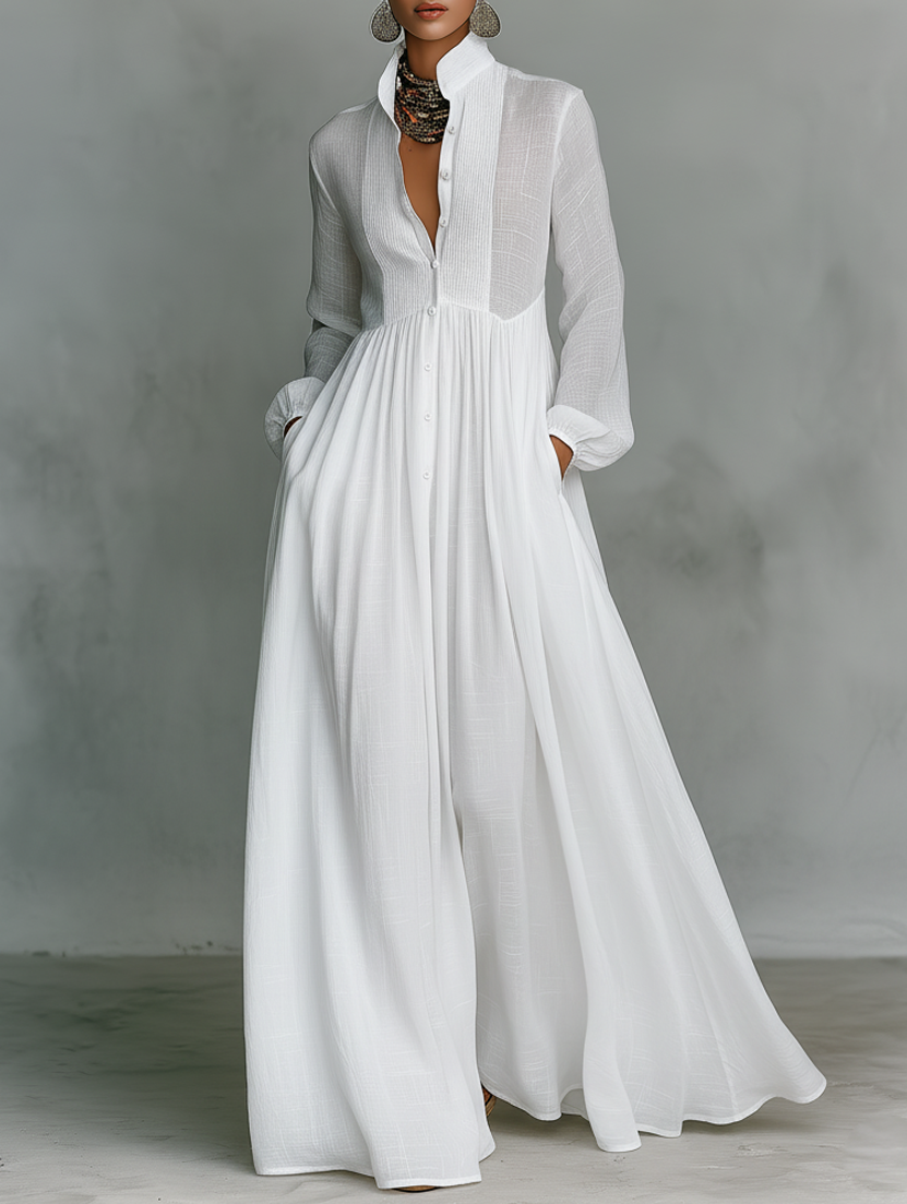 Vitoria | Women's Flowing Minimalist Maxi Dress-Trendy 4 Fit