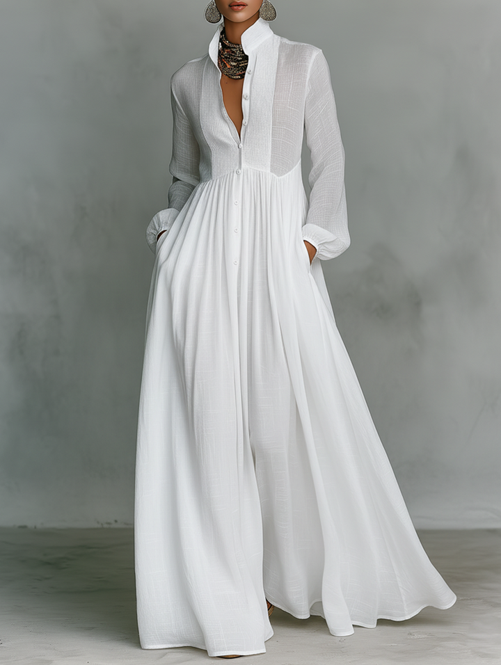 Vitoria | Women's Flowing Minimalist Maxi Dress-Trendy 4 Fit