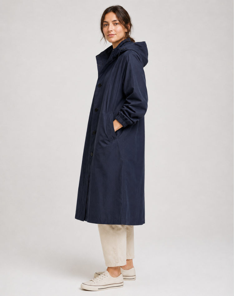 Women's Lightweight Hooded Trench Coat for Everyday Wear