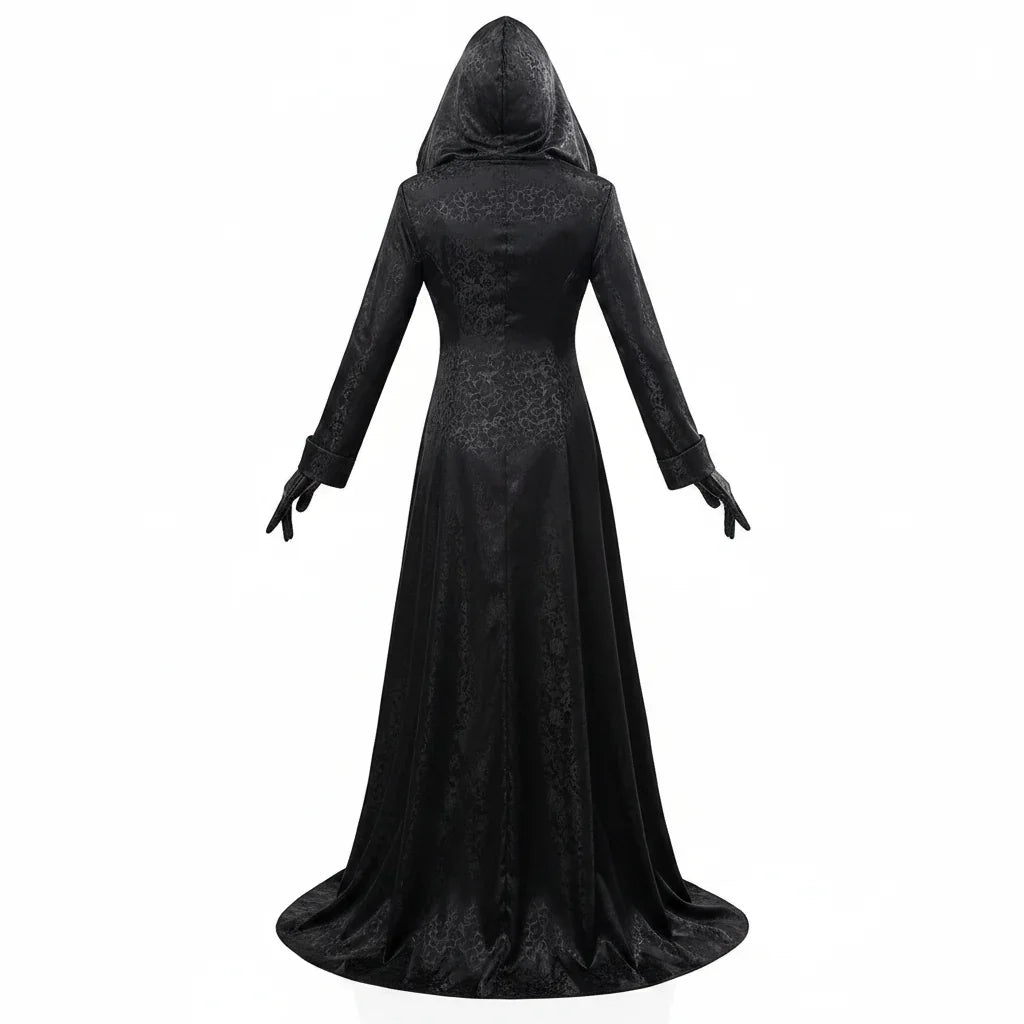 Halloween's Vampire Lady Cosplay Costume with Jacquard Coat and Gown